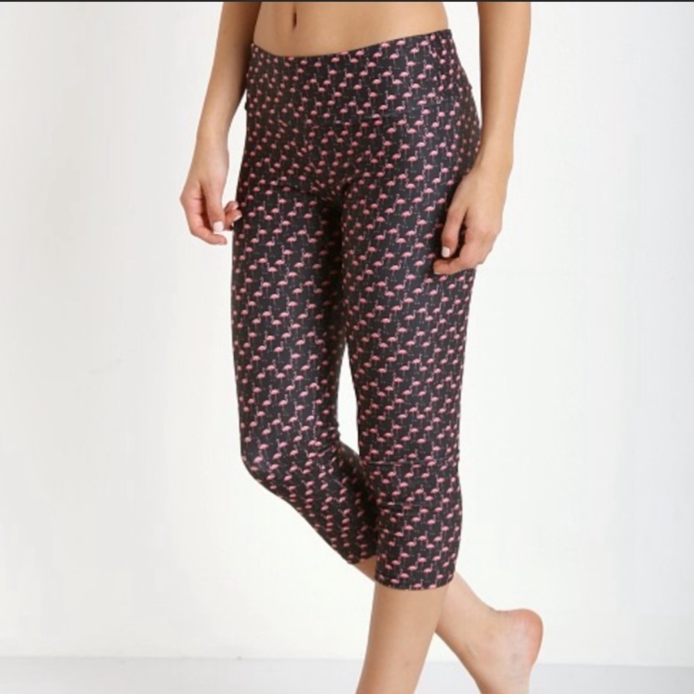 Anthropologie Flamingo Print 🦩 Leggings (S/M)